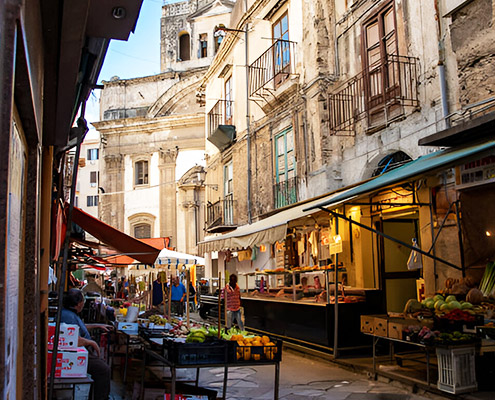 ballarò market in palermo, ancient and popular spot