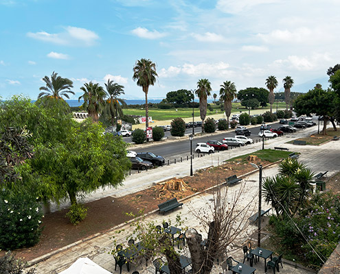 palermo view from the ancient walls, foro italico park