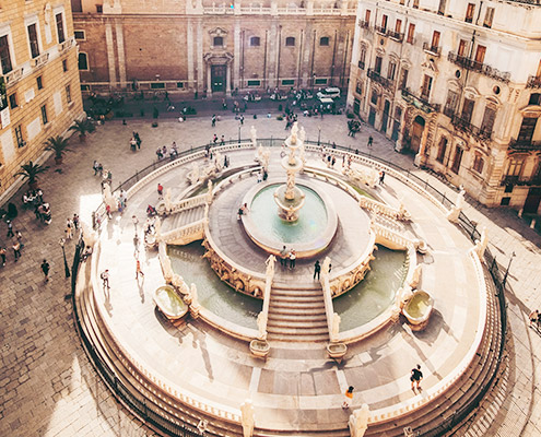 piazza pretoria, the "Square of shame", symbol of Palermo