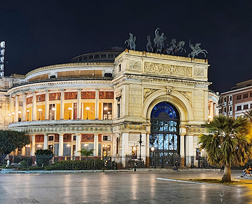 Politeama Theater in palermo, neoclassical an huge