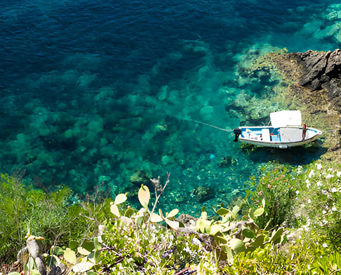 ustica island seaside view