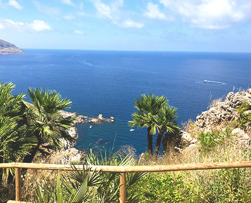 mountain and sea in Zingaro nature reserve, visit from palermo